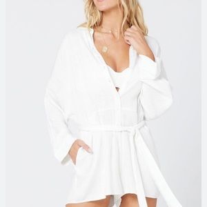 L Space Coronado Women’s Long Sleeve Cover-Up Romper Size XL